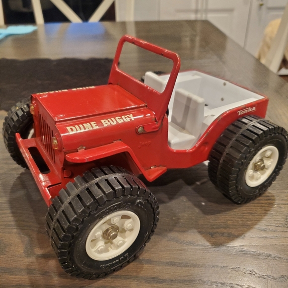 Vintage 1970’s Tonka Pressed Steel Red Big Wheel Dune Buggy Jeep 10x6 - Picture 1 of 10